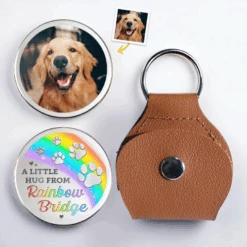 Custom Photo In Every Paw Print, A Piece Of My Heart - Memorial Personalized Custom Pocket Hug - Sympathy Gift For Pet Owners, Pet Lovers