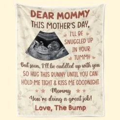 Custom Photo Soon We’ll Be Face To Face - Family Personalized Custom Blanket - Mother's Day, Baby Shower Gift, Gift For First Mom