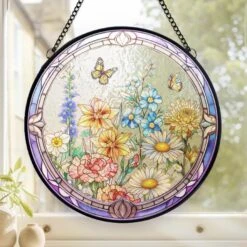 She’s The Sunshine In My Garden - Family Personalized Custom Stained Glass Window Hanging Suncatcher - Mother's Day, Gift For Mom