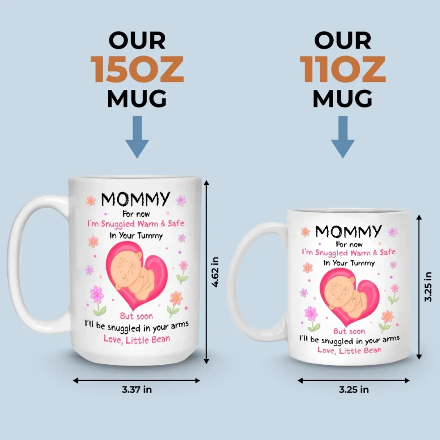 Warming Your Belly, Soon To Warm Your World - Family Personalized Custom Mug - Mother's Day, Baby Shower Gift, Gift For First Mom, Newborn Baby 5 Warming Your Belly, Soon To Warm Your World - Family Personalized Custom Mug - Mother's Day, Baby Shower Gift, Gift For First Mom, Newborn Baby - Image 5