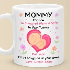Warming Your Belly, Soon To Warm Your World - Family Personalized Custom Mug - Mother's Day, Baby Shower Gift, Gift For First Mom, Newborn Baby