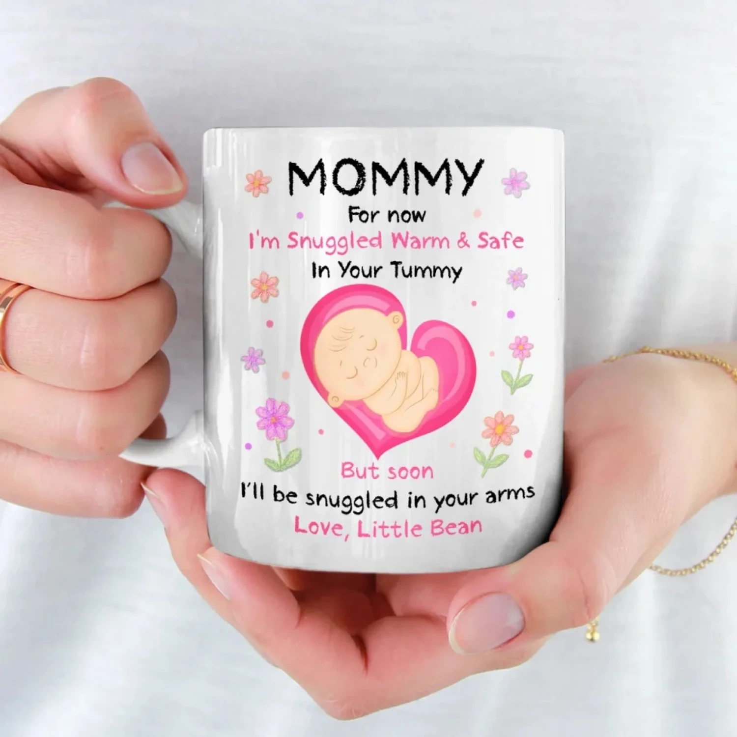 Warming Your Belly, Soon To Warm Your World - Family Personalized Custom Mug - Mother's Day, Baby Shower Gift, Gift For First Mom, Newborn Baby 3 Warming Your Belly, Soon To Warm Your World - Family Personalized Custom Mug - Mother's Day, Baby Shower Gift, Gift For First Mom, Newborn Baby - Image 3