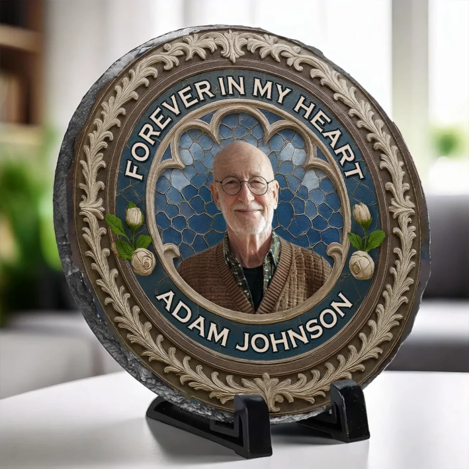 Custom Photo Your Love Still Guides Me - Memorial Personalized Custom Round Shaped Stone With Stand - Sympathy Gift For Family Members 3 Custom Photo Your Love Still Guides Me - Memorial Personalized Custom Round Shaped Stone With Stand - Sympathy Gift For Family Members - Image 3