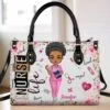 Sweet As Roses, Strong As Steel - Nurse Personalized Custom Leather Handbag - Appreciation, Thank You Gift, Nurse Life, Doctor Life