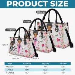 Sweet As Roses, Strong As Steel - Nurse Personalized Custom Leather Handbag - Appreciation, Thank You Gift, Nurse Life, Doctor Life -Pawfect House Store 67ecabe9d4d63