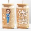 Saving Lives One Cup At A Time - Nurse Personalized Custom Glass Cup, Iced Coffee Cup - Appreciation, Thank You Gift, Nurse Life, Doctor Life