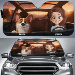 Paw-Sitively The Best Dog Mom Ever - Dog & Cat Personalized Custom Auto Windshield Sunshade, Car Window Protector - Mother's Day, Gift For Pet Owners, Pet Lovers