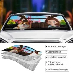 On The Road To Paw-Sibilities - Dog & Cat Personalized Custom Auto Windshield Sunshade, Car Window Protector - Mother's Day, Gift For Pet Owners, Pet Lovers -Pawfect House Store 67edf49b3e8b0