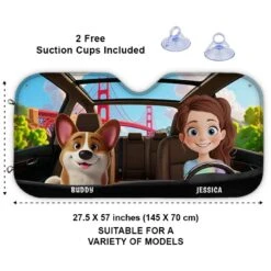 On The Road To Paw-Sibilities - Dog & Cat Personalized Custom Auto Windshield Sunshade, Car Window Protector - Mother's Day, Gift For Pet Owners, Pet Lovers -Pawfect House Store 67edf49b7000e