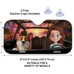 Paws On Board, Fun Ahead - Dog & Cat Personalized Custom Auto Windshield Sunshade, Car Window Protector - Mother's Day, Gift For Pet Owners, Pet Lovers -Pawfect House Store 67edfb35987bb
