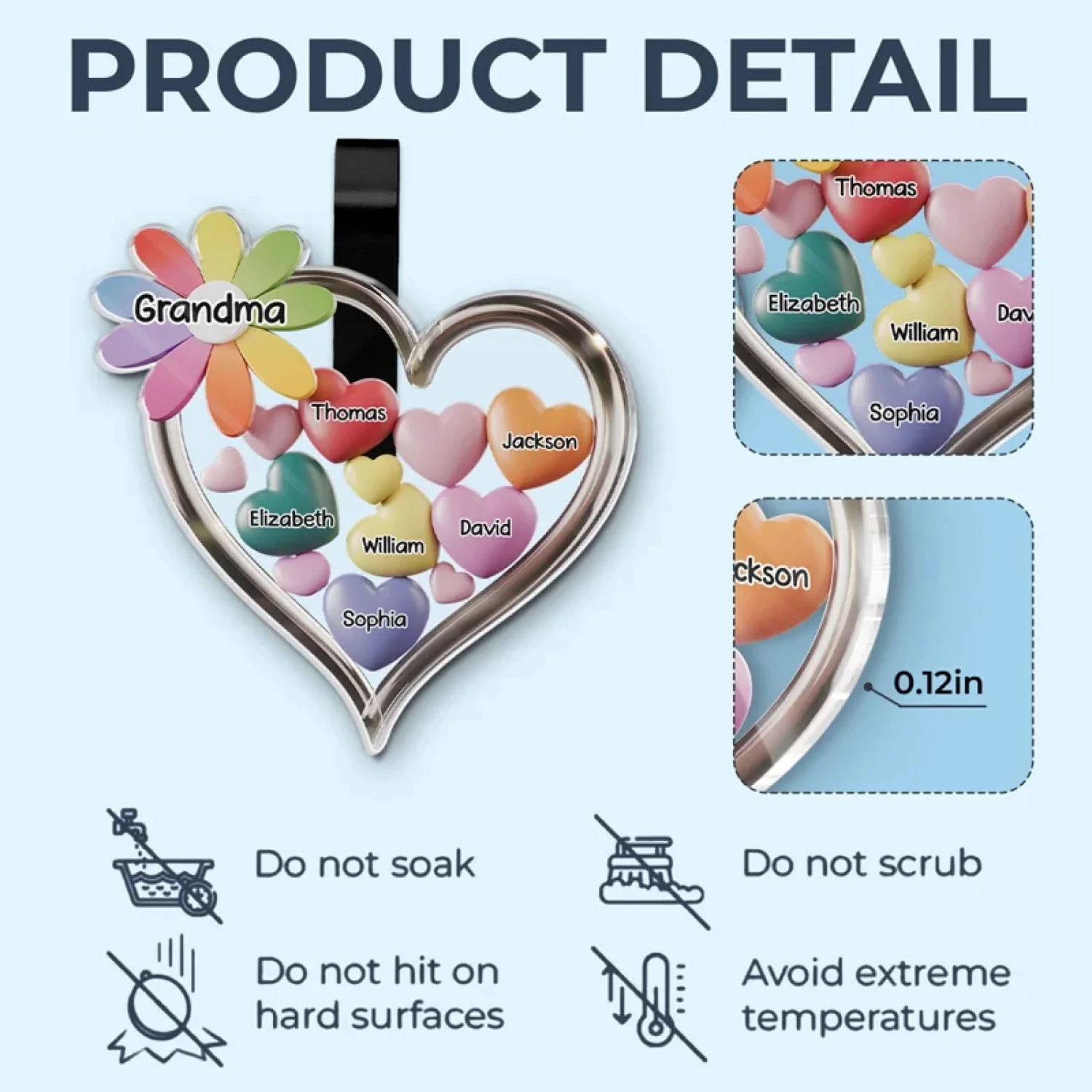 Love Grows Here - Family Personalized Custom Acrylic Car Visor Clip - Mother's Day, Gift For Mom, Grandma 5 Love Grows Here - Family Personalized Custom Acrylic Car Visor Clip - Mother's Day, Gift For Mom, Grandma - Image 5