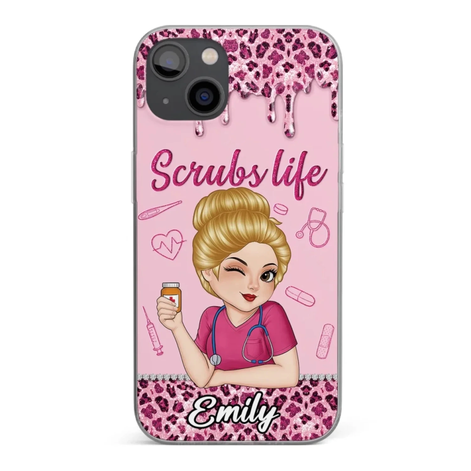 Living That Scrubs Life One Shift At A Time - Nurse Personalized Custom Clear Phone Case - Appreciation, Thank You Gift, Nurse Life, Doctor Life 1 Living That Scrubs Life One Shift At A Time - Nurse Personalized Custom Clear Phone Case - Appreciation, Thank You Gift, Nurse Life, Doctor Life