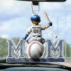 Proud Baseball Mom - Family Personalized Custom Car Ornament - Acrylic Custom Shaped - Mother's Day, House Warming Gift For Mom, Sport Lovers, Sport Players