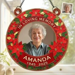 Custom Photo Until We Meet Again, We Hold You Close - Memorial Personalized Window Hanging Suncatcher Ornament - Sympathy Gift For Family Members