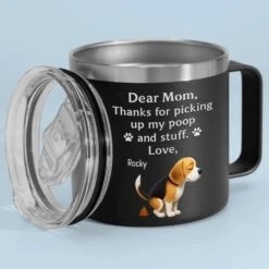 Behind Every Bark Is A Loving Mom - Dog Personalized Custom 14oz Stainless Steel Tumbler With Handle - Mother's Day, Gift For Pet Owners, Pet Lovers -Pawfect House Store 67f5eb0c9df68