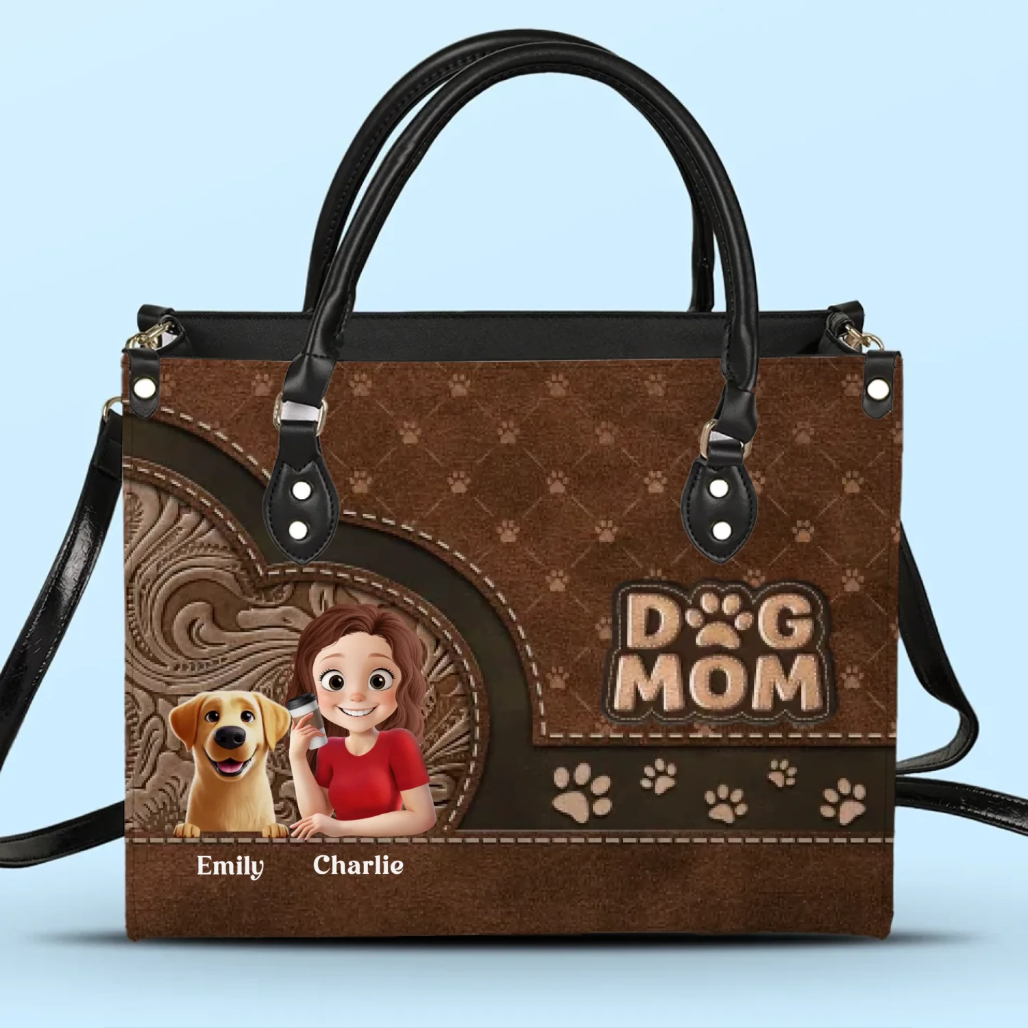 Just A Girl And Her Pup - Dog Personalized Custom Leather Handbag - Mother's Day, Gift For Pet Owners, Pet Lovers 2 Just A Girl And Her Pup - Dog Personalized Custom Leather Handbag - Mother's Day, Gift For Pet Owners, Pet Lovers - Image 2
