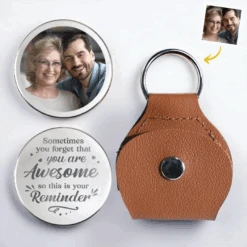 Custom Photo You’re Awesome. Don’t Forget It - Family Personalized Custom Pocket Hug - Gift For Son, Daughter, Grandson, Granddaughter