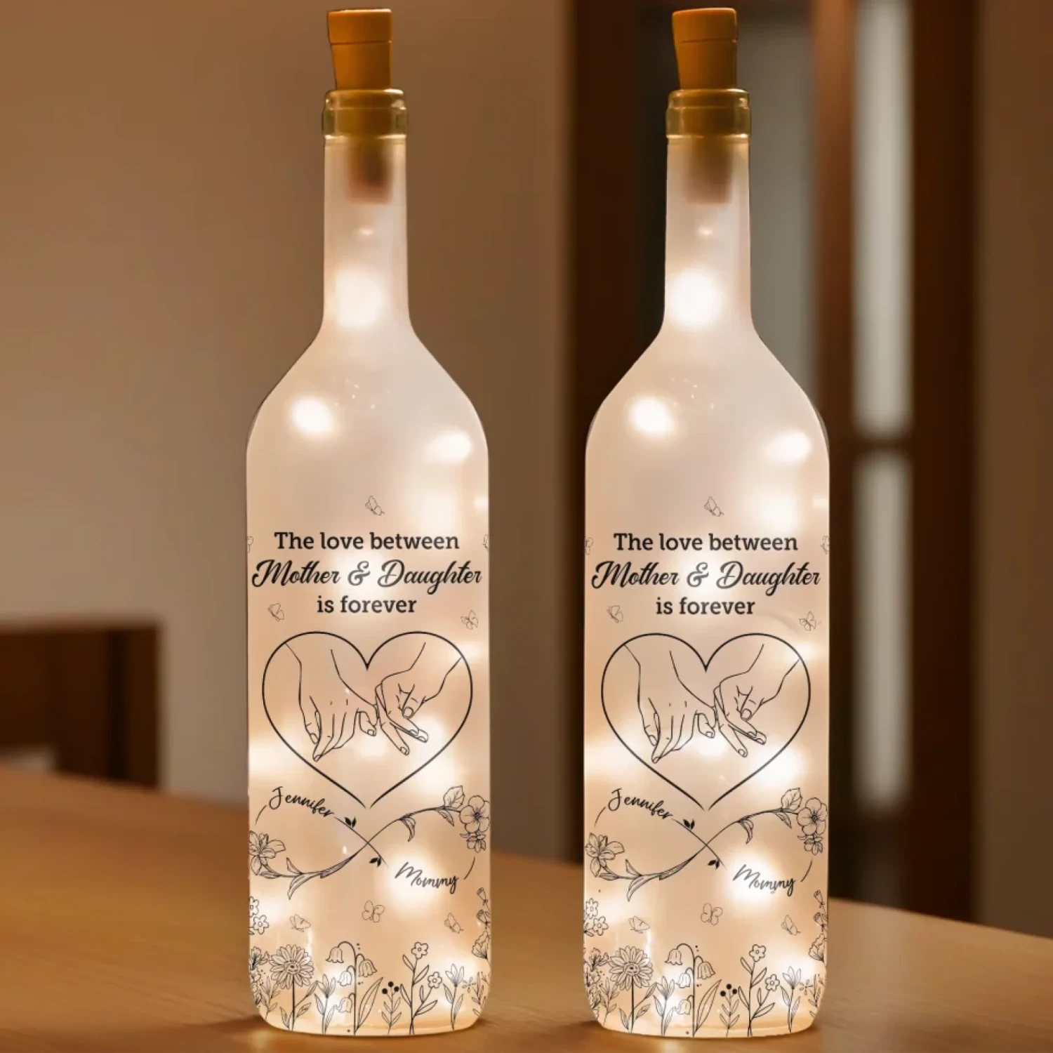 First My Mother, Forever My Friend - Family Personalized Custom Bottle Lamp - New Arrival, Mother's Day, Gift For Mom, Daughter AMZ 3 First My Mother, Forever My Friend - Family Personalized Custom Bottle Lamp - New Arrival, Mother's Day, Gift For Mom, Daughter AMZ - Image 3