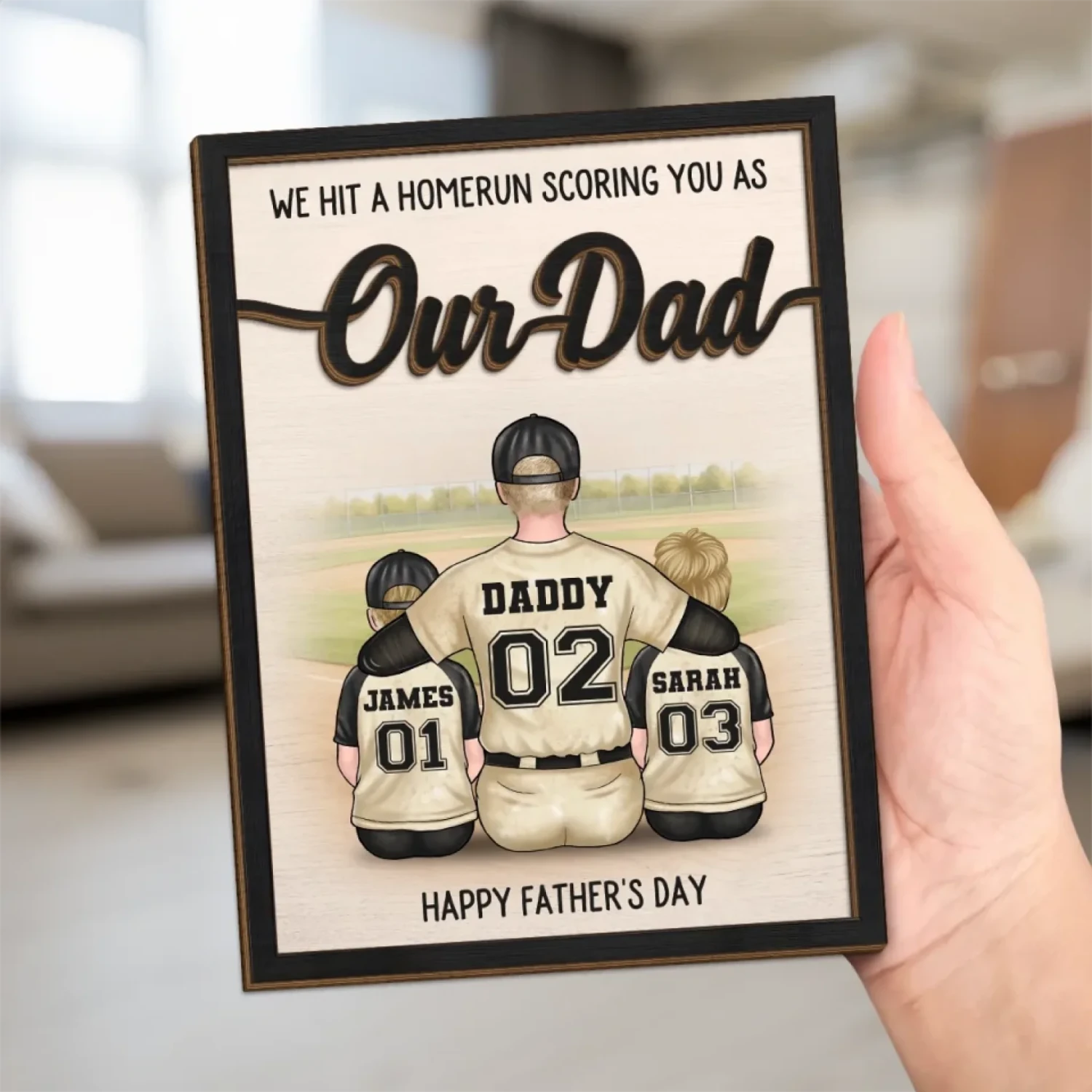 Our Coach, Our Hero, Our Dad - Family Personalized Custom 2-Layered Wooden Plaque With Stand - Father's Day, Gift For Dad, Sport Lovers, Sport Players 5 Our Coach, Our Hero, Our Dad - Family Personalized Custom 2-Layered Wooden Plaque With Stand - Father's Day, Gift For Dad, Sport Lovers, Sport Players - Image 5