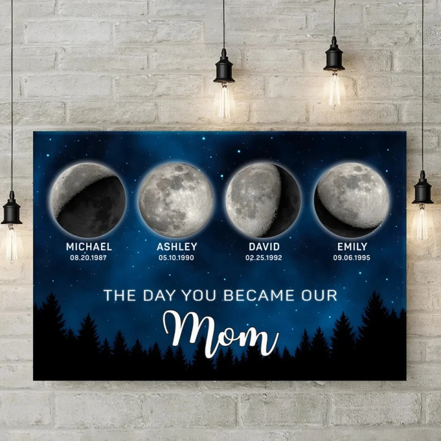The Night The Stars Brought Us To You - Family Personalized Custom Horizontal Canvas - Mother's Day, Gift For Mom, Grandma 3 The Night The Stars Brought Us To You - Family Personalized Custom Horizontal Canvas - Mother's Day, Gift For Mom, Grandma - Image 3