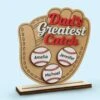 Dad's Greatest Catch - Family Personalized Custom Shaped 2-Layered Wooden Plaque With Flat Stand - Father's Day, House Warming Gift For Dad, Sport Lovers, Sport Players