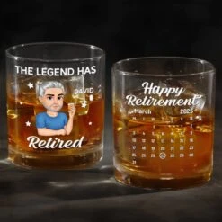 Every Hour Is Happy Hour - Personalized Custom Whiskey Glass - Appreciation, Retirement Gift For Yourself, Best Friends, Siblings, Family Members