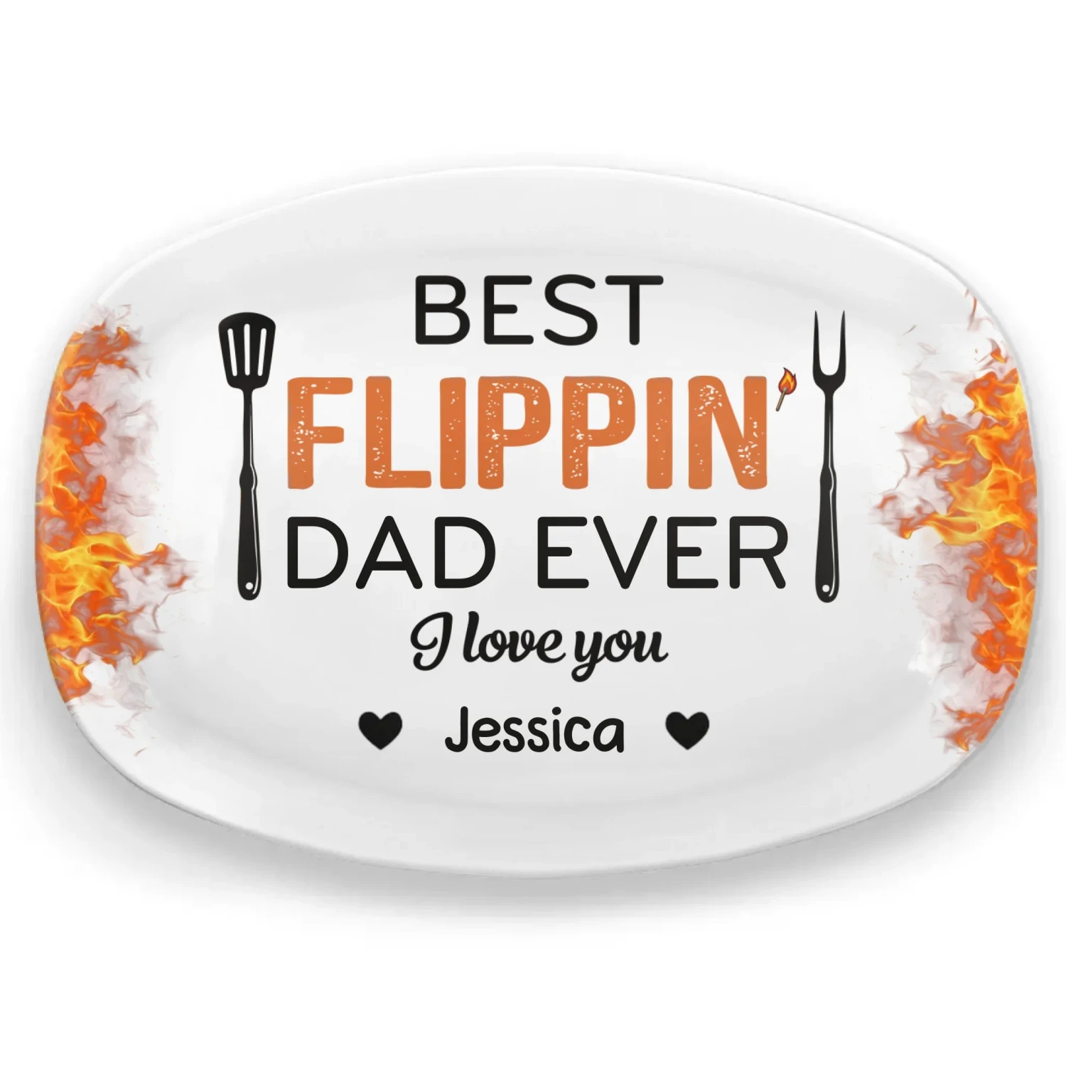 Best Flippin’ Dad Ever - Family Personalized Custom Platter - Father's Day, Gift For Dad, Grandpa 2 Best Flippin’ Dad Ever - Family Personalized Custom Platter - Father's Day, Gift For Dad, Grandpa - Image 2