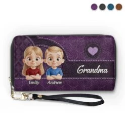 Where Love Is Always Within Reach - Family Personalized Custom Leather Long Wallet - Mother's Day, Gift For Mom, Grandma