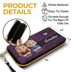 Where Love Is Always Within Reach - Family Personalized Custom Leather Long Wallet - Mother's Day, Gift For Mom, Grandma -Pawfect House Store 680099ee11b3a