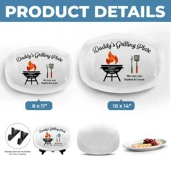 Fired Up For Father’s Day - Family Personalized Custom Platter - Father's Day, Gift For Dad, Grandpa -Pawfect House Store 6800a127f03c3