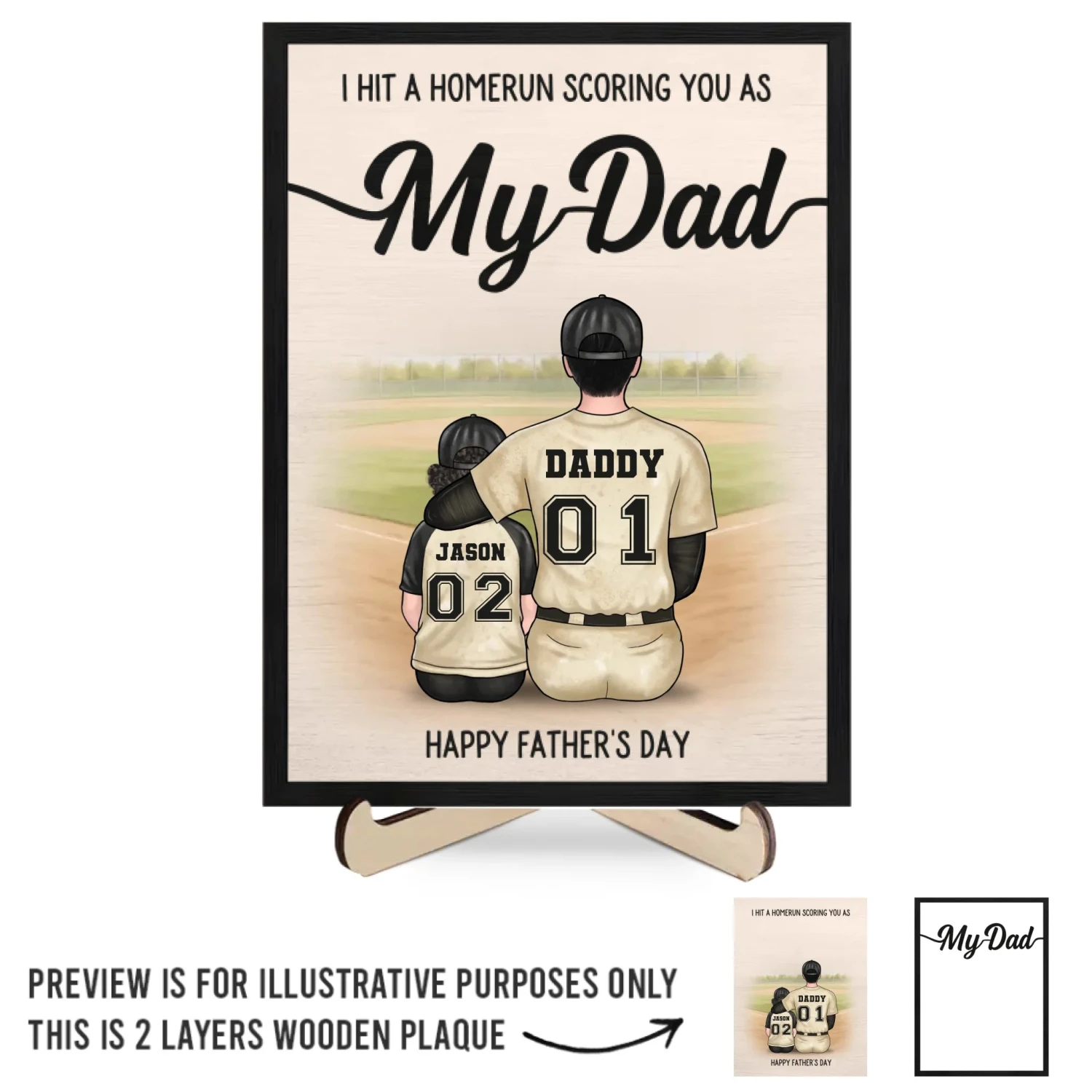 Our Coach, Our Hero, Our Dad - Family Personalized Custom 2-Layered Wooden Plaque With Stand - Father's Day, Gift For Dad, Sport Lovers, Sport Players 2 Our Coach, Our Hero, Our Dad - Family Personalized Custom 2-Layered Wooden Plaque With Stand - Father's Day, Gift For Dad, Sport Lovers, Sport Players - Image 2