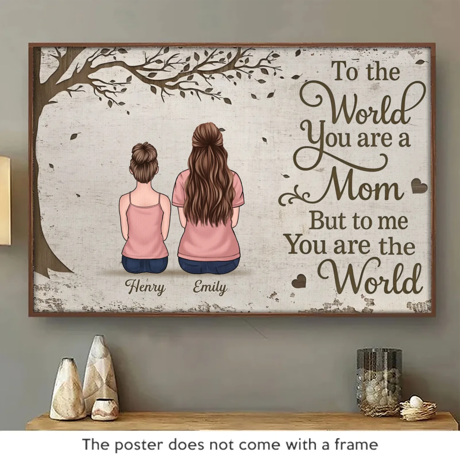 To The World You Are A Mom, But To Us You Are The World - Family Personalized Custom Horizontal Poster - Mother's Day, Gift For Mom 2 To The World You Are A Mom, But To Us You Are The World - Family Personalized Custom Horizontal Poster - Mother's Day, Gift For Mom - Image 2