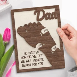 We're Following In Your Footsteps - Family Personalized Custom 2-Layered Wooden Plaque With Stand - Father's Day, Gift For Dad, Grandpa 8 We're Following In Your Footsteps - Family Personalized Custom 2-Layered Wooden Plaque With Stand - Father's Day, Gift For Dad, Grandpa -Pawfect House Store 6805aafd4f5f5