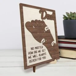 We're Following In Your Footsteps - Family Personalized Custom 2-Layered Wooden Plaque With Stand - Father's Day, Gift For Dad, Grandpa 9 We're Following In Your Footsteps - Family Personalized Custom 2-Layered Wooden Plaque With Stand - Father's Day, Gift For Dad, Grandpa -Pawfect House Store 6805aafd745cd