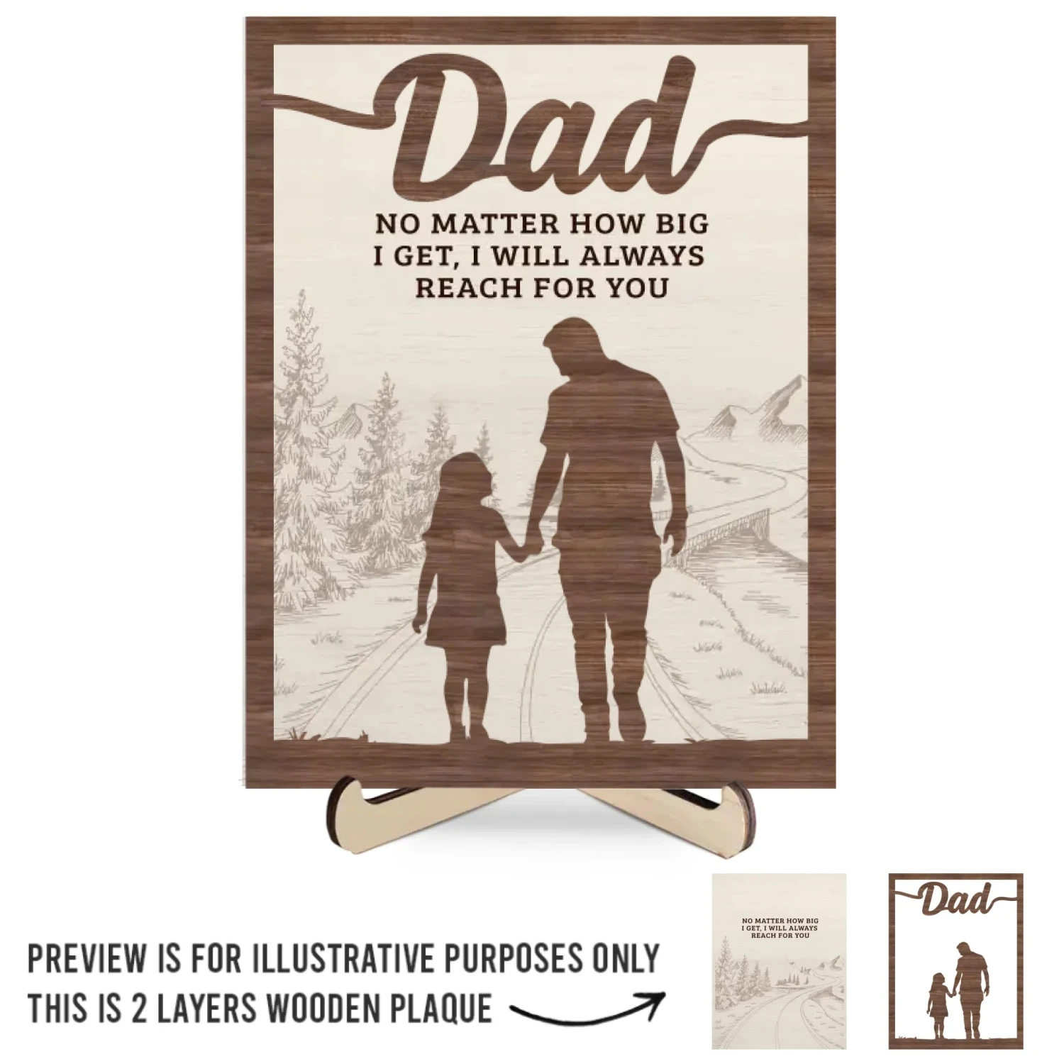 My First Hero, My Forever Friend - Family Personalized Custom 2-Layered Wooden Plaque With Stand - Father's Day, Gift For Dad, Grandpa 2 My First Hero, My Forever Friend - Family Personalized Custom 2-Layered Wooden Plaque With Stand - Father's Day, Gift For Dad, Grandpa - Image 2