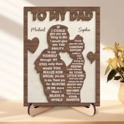 Forever Your Little Girl - Family Personalized Custom 2-Layered Wooden Plaque With Stand - Father's Day, Gift For Dad, Grandpa