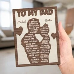 Forever Your Little Girl - Family Personalized Custom 2-Layered Wooden Plaque With Stand - Father's Day, Gift For Dad, Grandpa -Pawfect House Store 6805b4d93f8ab