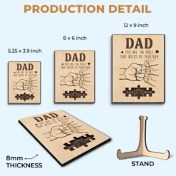 Dad, You Are The Piece That Holds Us Together - Family Personalized Custom 2-Layered Wooden Plaque With Stand - Father's Day, Gift For Dad, Grandpa -Pawfect House Store 680608088ea83