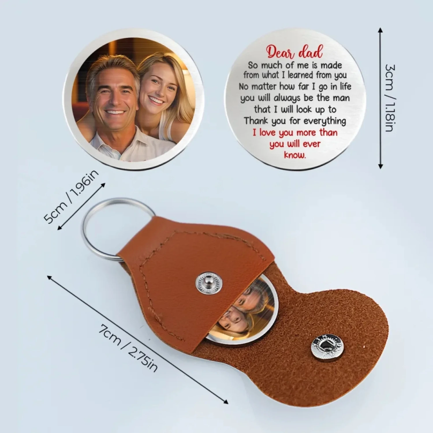 Custom Photo Thank You For Always Being My Guide - Family Personalized Custom Pocket Hug - Father's Day, Gift For Dad, Grandpa, Son, Daughter, Grandson, Granddaughter 6 Custom Photo Thank You For Always Being My Guide - Family Personalized Custom Pocket Hug - Father's Day, Gift For Dad, Grandpa, Son, Daughter, Grandson, Granddaughter - Image 6