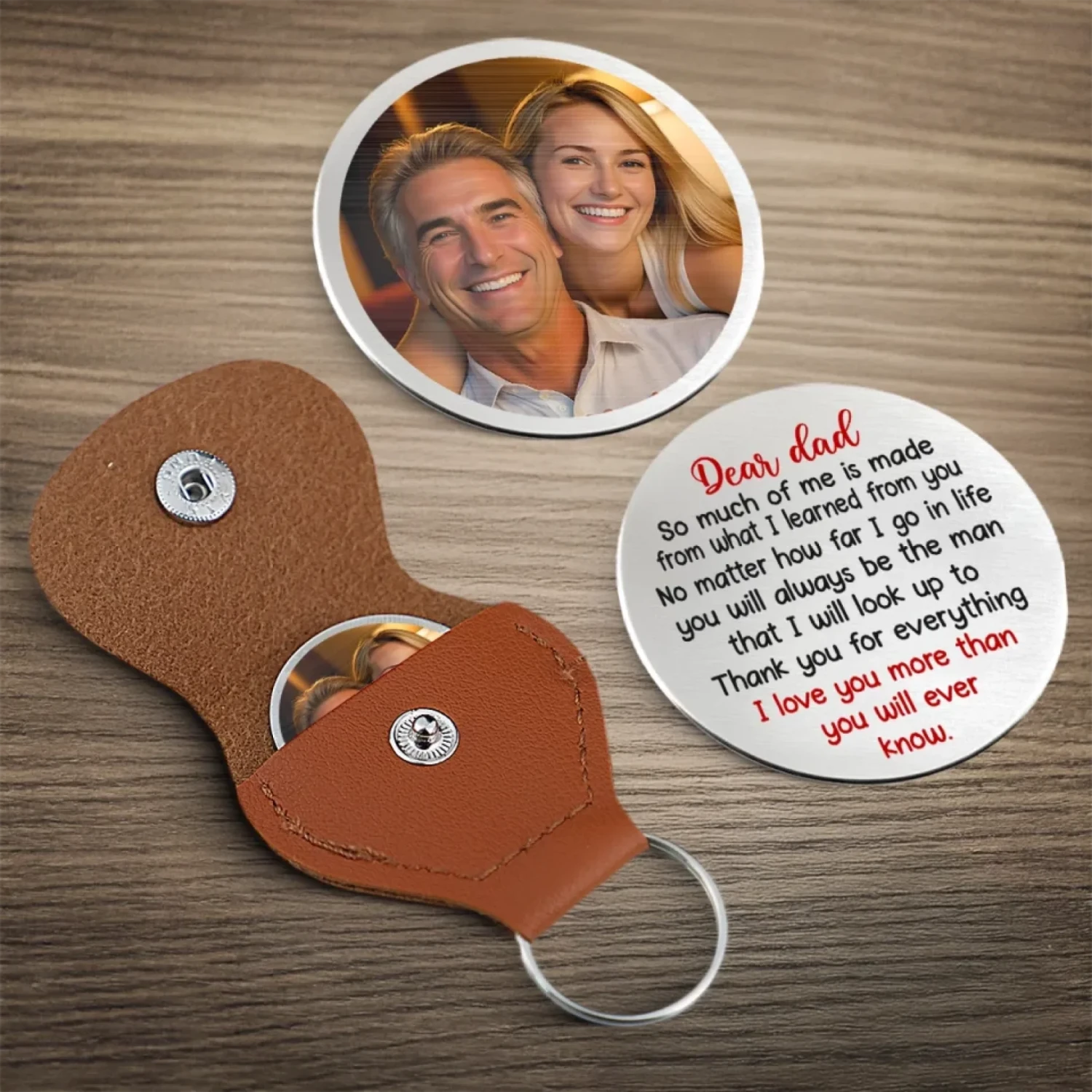 Custom Photo Thank You For Always Being My Guide - Family Personalized Custom Pocket Hug - Father's Day, Gift For Dad, Grandpa, Son, Daughter, Grandson, Granddaughter 4 Custom Photo Thank You For Always Being My Guide - Family Personalized Custom Pocket Hug - Father's Day, Gift For Dad, Grandpa, Son, Daughter, Grandson, Granddaughter - Image 4