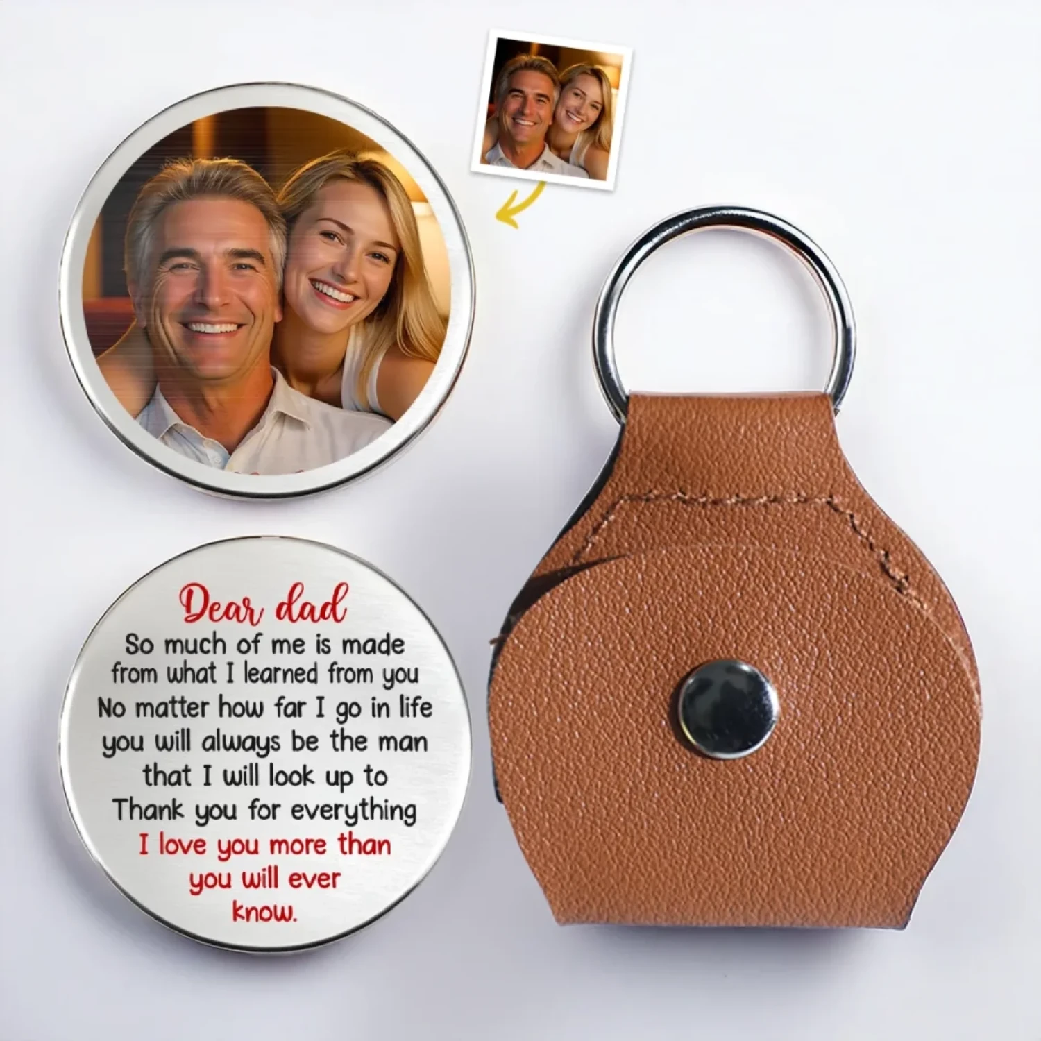 Custom Photo Thank You For Always Being My Guide - Family Personalized Custom Pocket Hug - Father's Day, Gift For Dad, Grandpa, Son, Daughter, Grandson, Granddaughter 1 Custom Photo Thank You For Always Being My Guide - Family Personalized Custom Pocket Hug - Father's Day, Gift For Dad, Grandpa, Son, Daughter, Grandson, Granddaughter