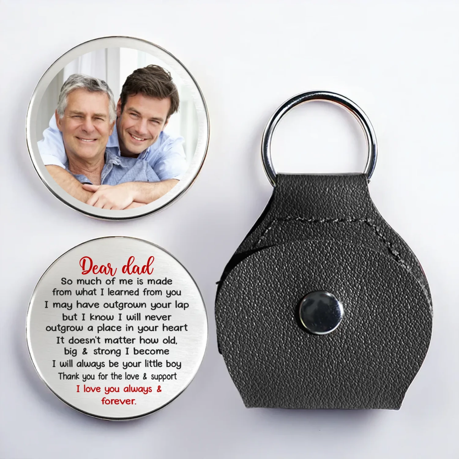 Custom Photo Thank You For Always Being My Guide - Family Personalized Custom Pocket Hug - Father's Day, Gift For Dad, Grandpa, Son, Daughter, Grandson, Granddaughter 3 Custom Photo Thank You For Always Being My Guide - Family Personalized Custom Pocket Hug - Father's Day, Gift For Dad, Grandpa, Son, Daughter, Grandson, Granddaughter - Image 3