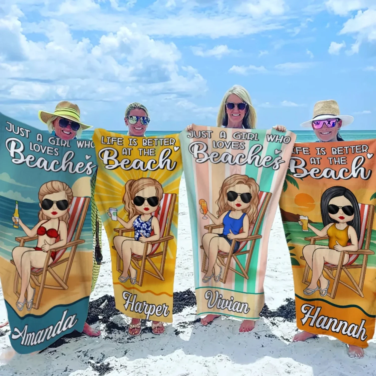 Just A Girl Who Needs Vitamin Sea - Bestie Personalized Custom Beach Towel - Summer Vacation Gift, Birthday Pool Party Gift For Best Friends, BFF, Sisters 1 Just A Girl Who Needs Vitamin Sea - Bestie Personalized Custom Beach Towel - Summer Vacation Gift, Birthday Pool Party Gift For Best Friends, BFF, Sisters