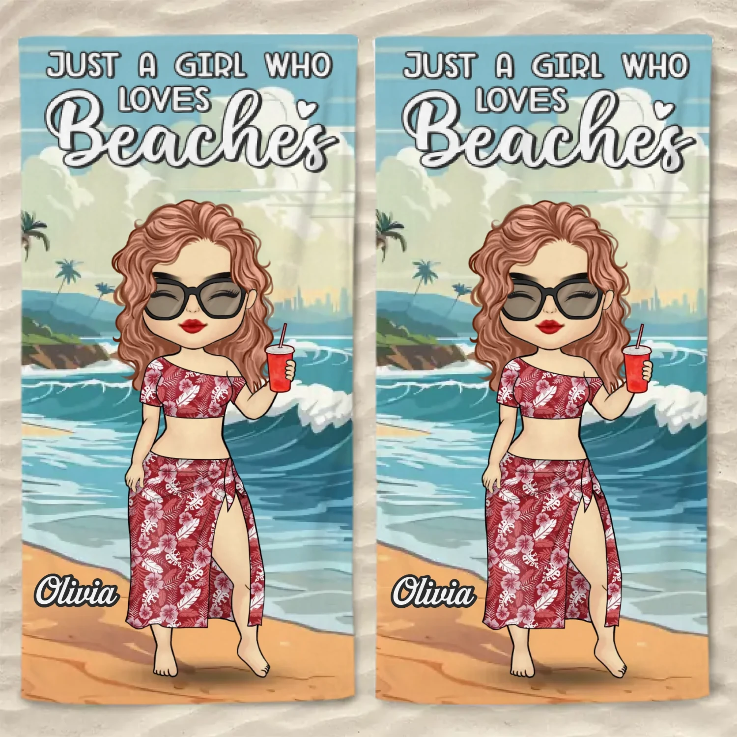 Just A Girl Living Her Beach Dream - Bestie Personalized Custom Beach Towel - Summer Vacation Gift, Birthday Pool Party Gift For Best Friends, BFF, Sisters 7 Just A Girl Living Her Beach Dream - Bestie Personalized Custom Beach Towel - Summer Vacation Gift, Birthday Pool Party Gift For Best Friends, BFF, Sisters - Image 7