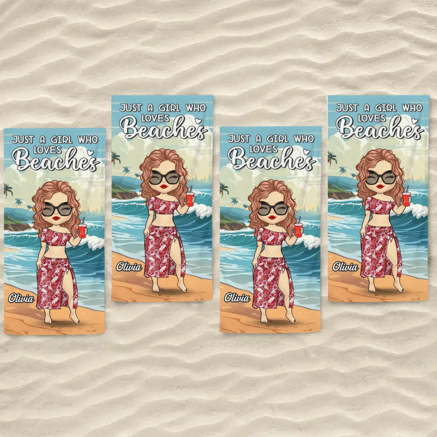 Just A Girl Living Her Beach Dream - Bestie Personalized Custom Beach Towel - Summer Vacation Gift, Birthday Pool Party Gift For Best Friends, BFF, Sisters 9 Just A Girl Living Her Beach Dream - Bestie Personalized Custom Beach Towel - Summer Vacation Gift, Birthday Pool Party Gift For Best Friends, BFF, Sisters - Image 9