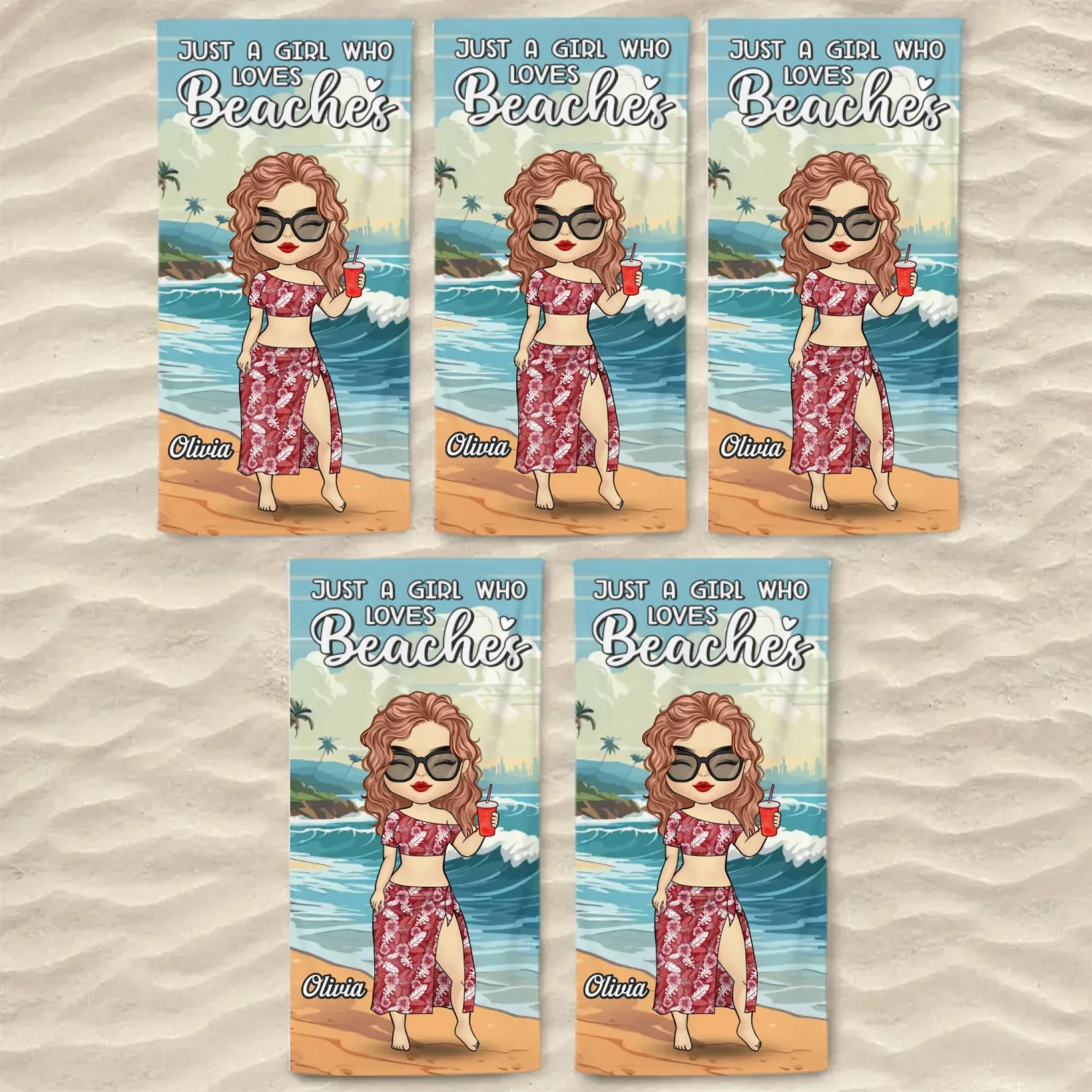 Just A Girl Living Her Beach Dream - Bestie Personalized Custom Beach Towel - Summer Vacation Gift, Birthday Pool Party Gift For Best Friends, BFF, Sisters 10 Just A Girl Living Her Beach Dream - Bestie Personalized Custom Beach Towel - Summer Vacation Gift, Birthday Pool Party Gift For Best Friends, BFF, Sisters - Image 10