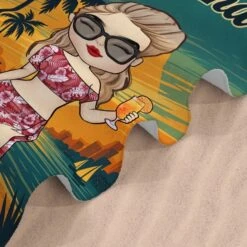 Good Times And Tan Lines - Bestie Personalized Custom Beach Towel - Summer Vacation Gift, Birthday Pool Party Gift For Best Friends, BFF, Sisters -Pawfect House Store 6808b8492ecc0