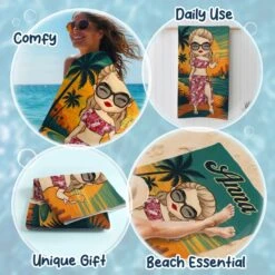 Good Times And Tan Lines - Bestie Personalized Custom Beach Towel - Summer Vacation Gift, Birthday Pool Party Gift For Best Friends, BFF, Sisters -Pawfect House Store 6808b849b5d10