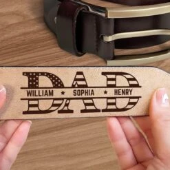 Strength, Style, And Family - Family Personalized Custom Engraved Leather Belt - Father's Day, Gift For Dad, Grandpa -Pawfect House Store 680b1ad61fdd2