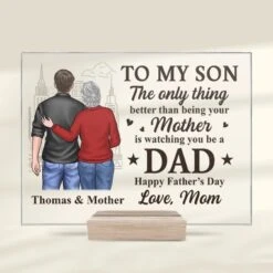 Celebrating The Man You've Become - Family Personalized Custom Rectangle Shaped Acrylic Plaque - Father's Day, Mother's Day, Gift For Son